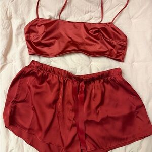 Auden Red Satin 2-Piece Sleep Set